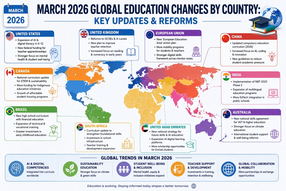 March 2026 Global Education Changes by Country Key Updates & Reforms