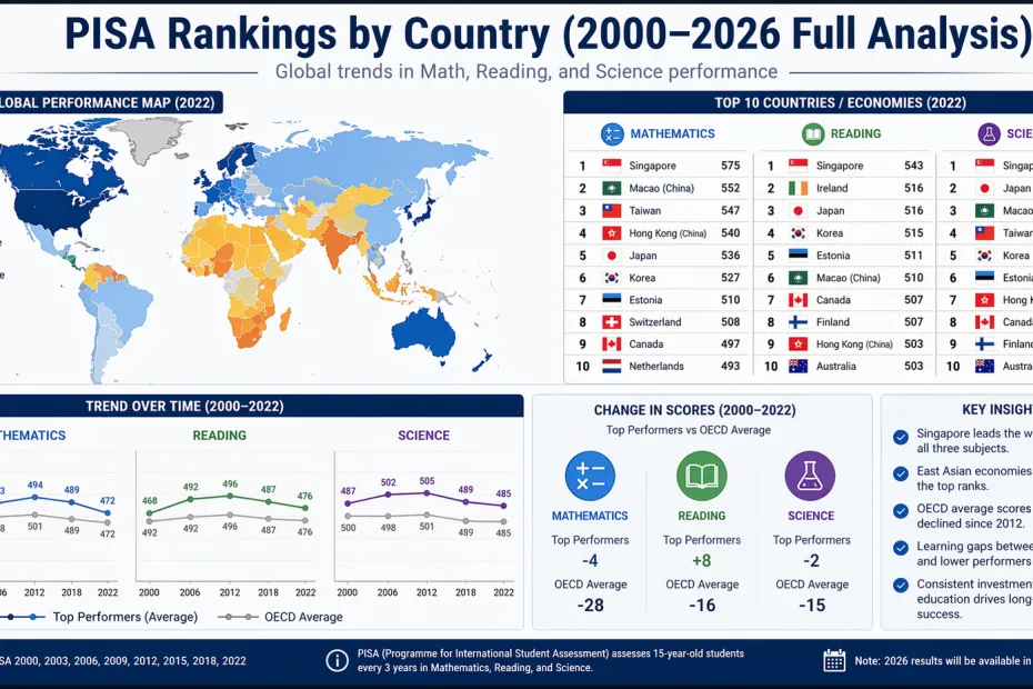 PISA Rankings by Country (2000–2026 Full Analysis)