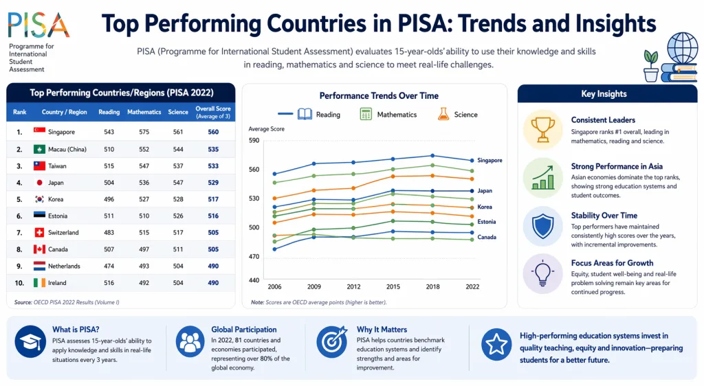 Top Performing Countries in PISA Trends and Insights