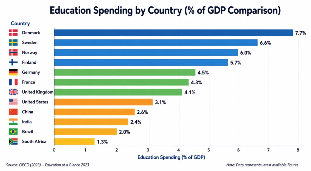 Education Spending by Country (% of GDP Comparison)