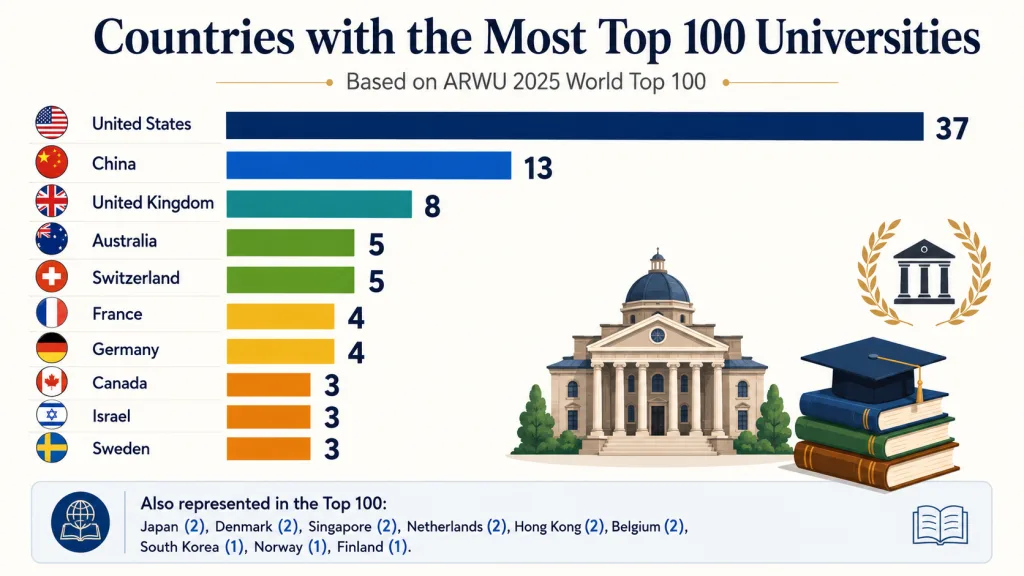 Countries with the Most Top 100 Universities