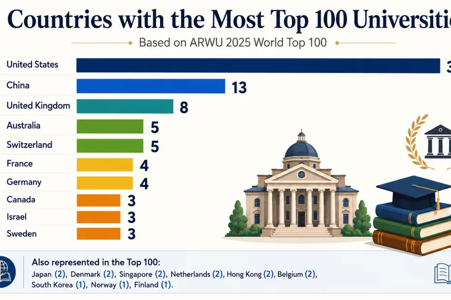Countries with the Most Top 100 Universities