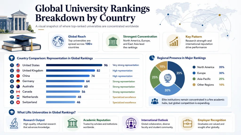 Global University Rankings Breakdown by Country