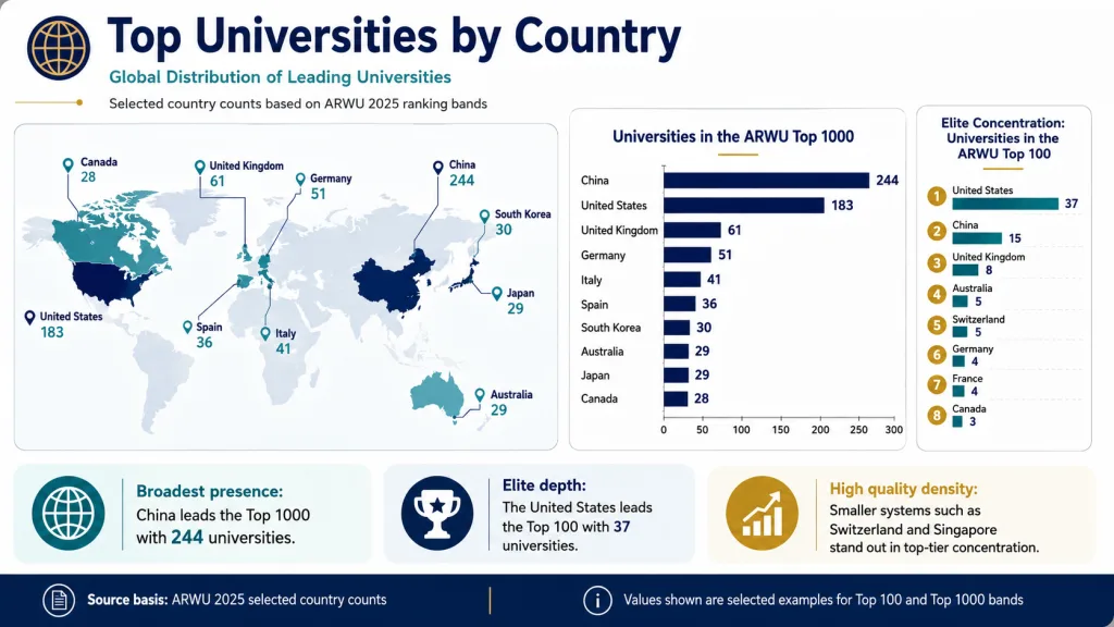 Top Universities by Country (Global Distribution)