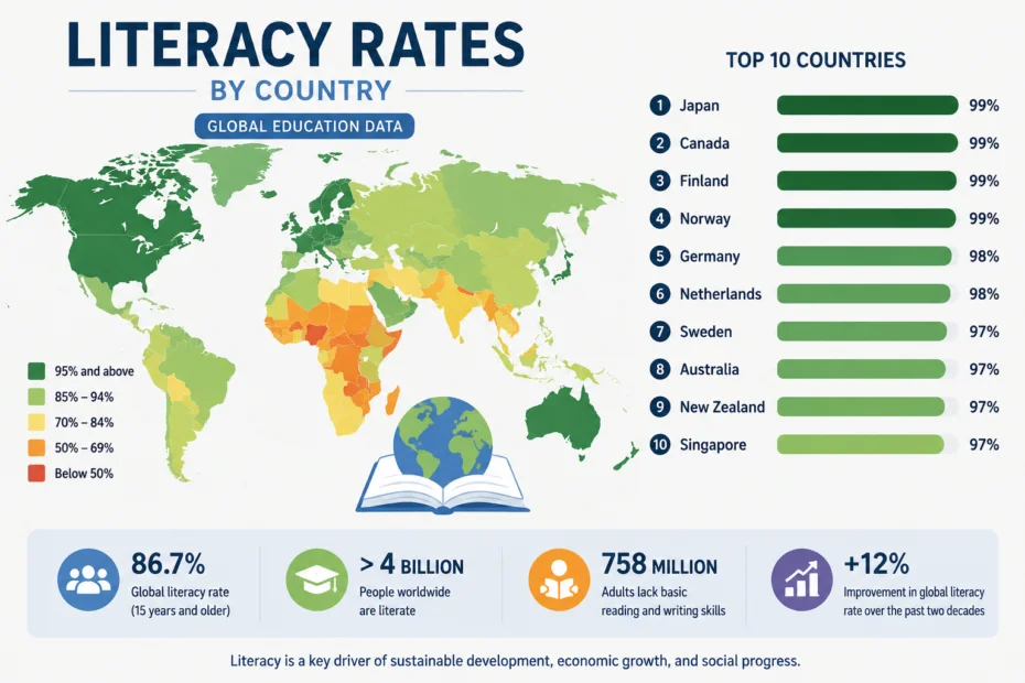 Literacy Rates by Country (Global Education Data)
